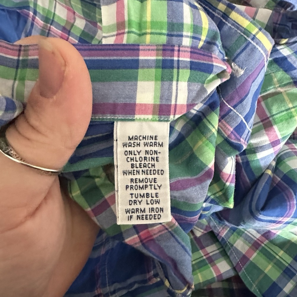 Ralph Lauren Mens Custom Fit Shirt Size M Plaid Blue Green Button Down Preppy - Picture 5 of 8